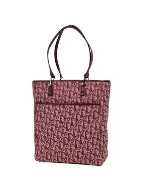 Dior Tote Bag Trotter Pattern Canvas Bordeaux